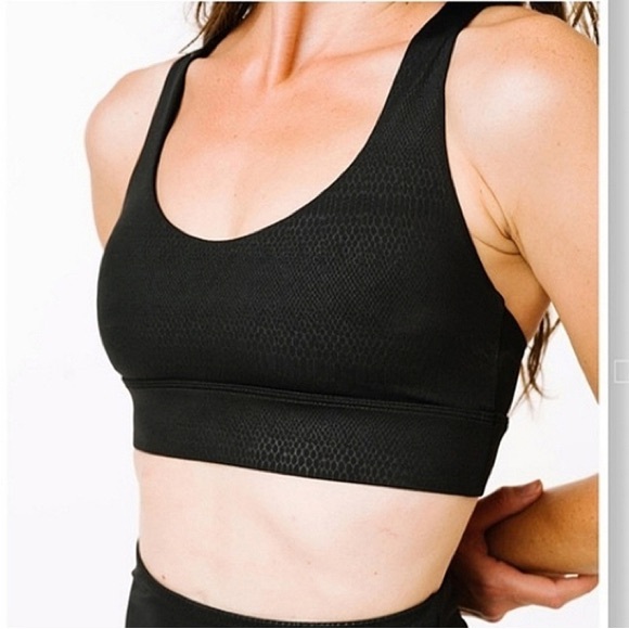 ZYIA Intimates & Sleepwear Zyia Active Black Snakeskin Strappy Back